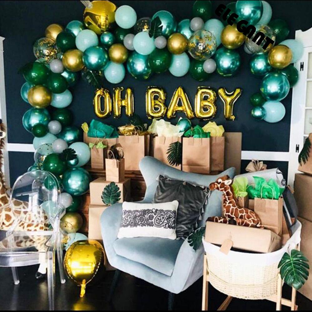 [Elegan] Balon Baby Shower Hijau Jungle Decor Boy Kids Animal Mariage Helium Balloon