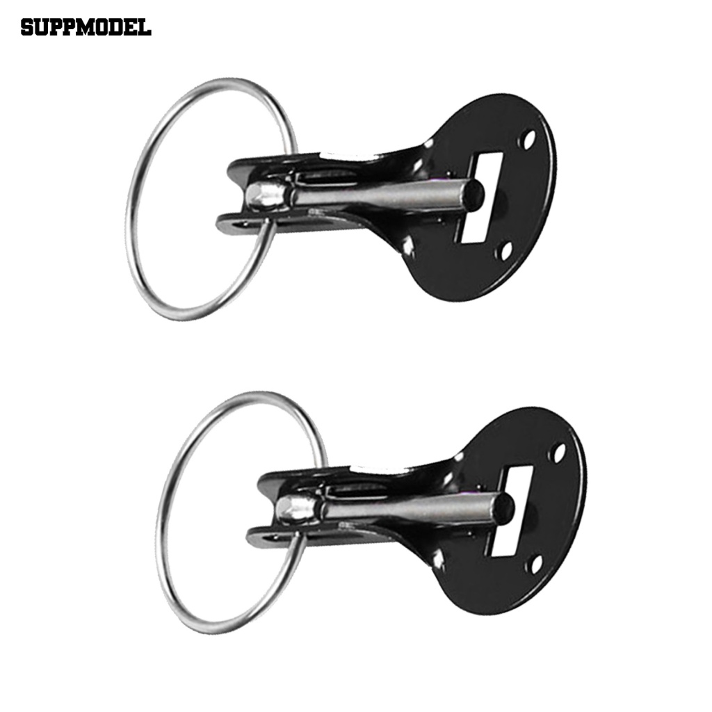 Suppmodel 2set Kait Bonnet Hitam Untuk Mobil Pin Bonnet Lock Aluminium Alloy Heavy-duty