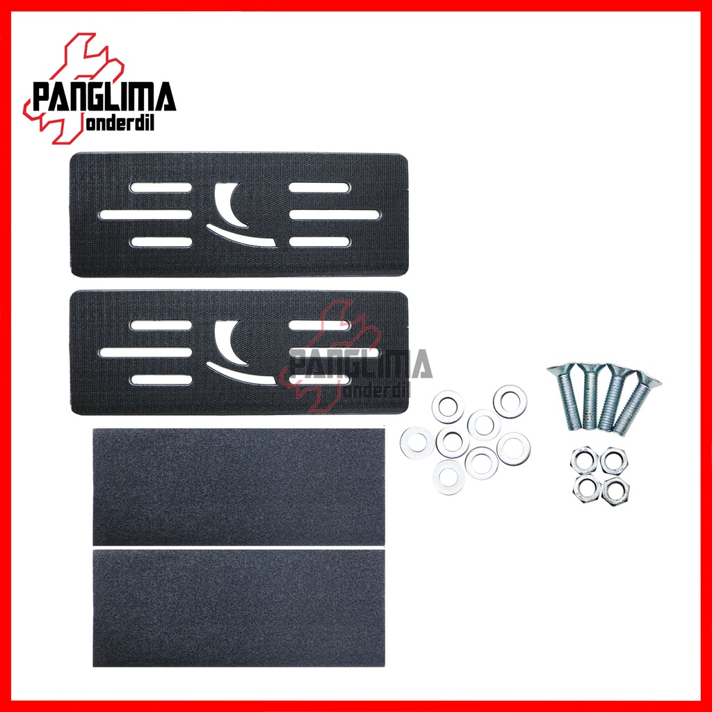 Cover Plat Nomor Plastik Hitam Framless Motor Universal Honda-Yamaha-Suzuki Bebek-Matic Polos Tanpa Frame Pinggiran Tatakan-Dudukan Pelat No-Nomer