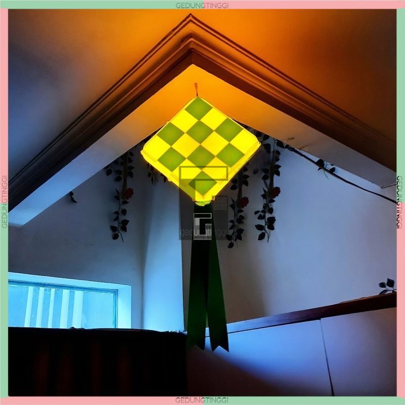 Lampu Hias Tirai Ketupat Gantung Bulan Bintang Sabit Led Dekorasi Perlengkapan Pernak Pernik Dekor Hiasan Ornamen Ornament Tulisan Selamat Lebaran Idul Fitri Ramadhan Ramadan Kareem Warna Warni Warm White Cafe Kafe Waterproof Outdoor Outdor Anti Air 2023