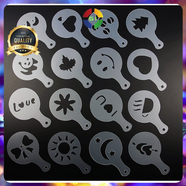 Cetakan Busa Foam Kopi Latte Art 16 PCS White