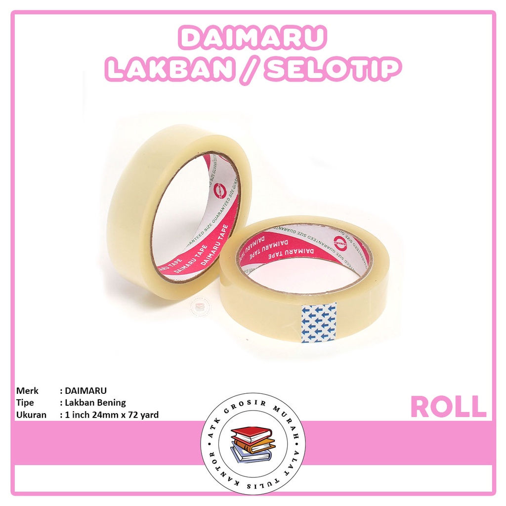 

DAIMARU - Lakban / Selotip / Isolasi Varian Daimaru 1 inch x 72yard Grosir - Roll