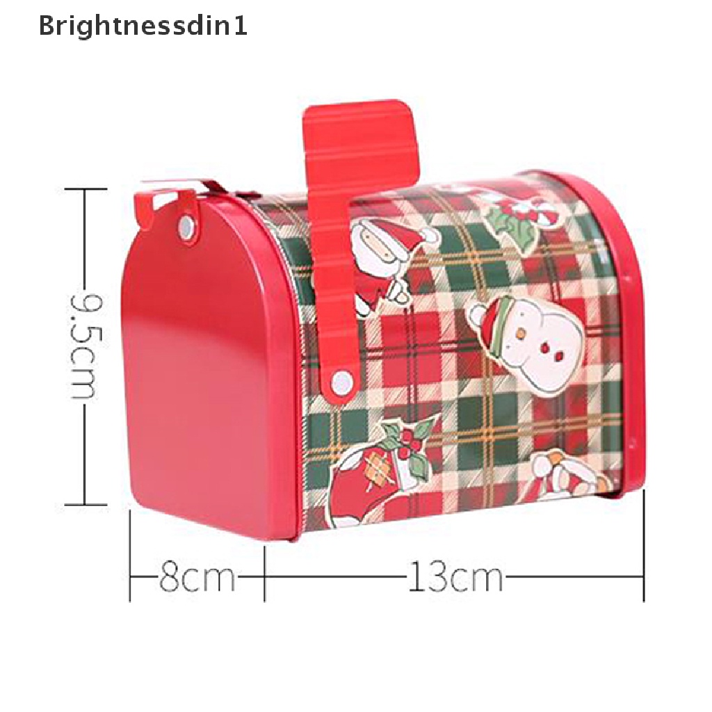 [Brightnessdin1] Kotak Surat Desain Permen Natal Kaleng Natal Besi Box Biskuit Penyimpanan Gift Box Butik