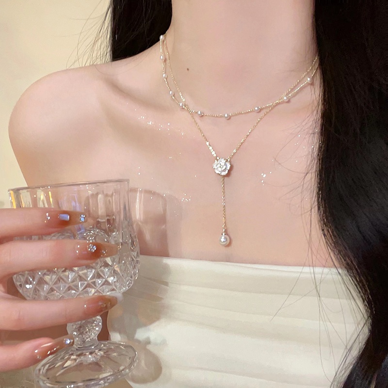 Kalung Bunga Bahan Alloy Lapis Emas Fashion Untuk Wanita