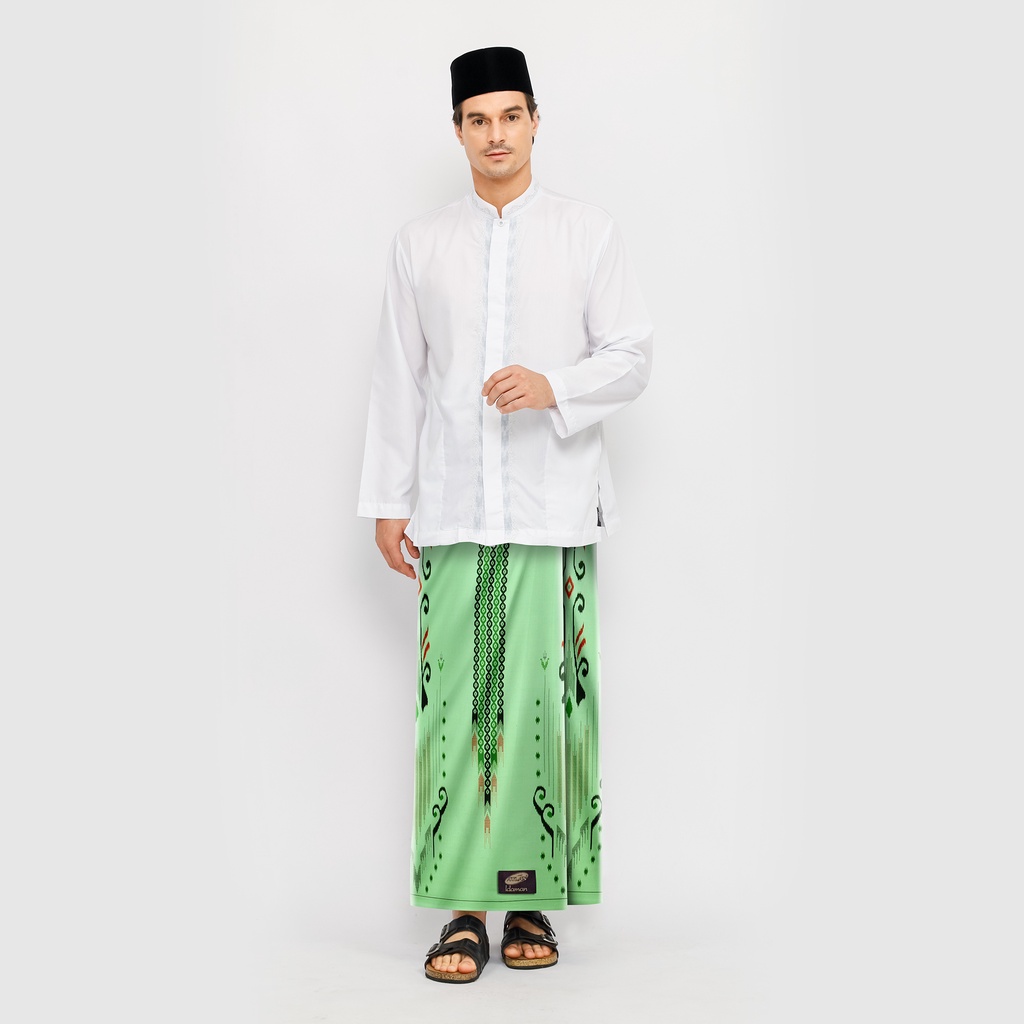 Sarung ATLAS Idaman 555 Kembang Motif BHS SGS Hijau Muda