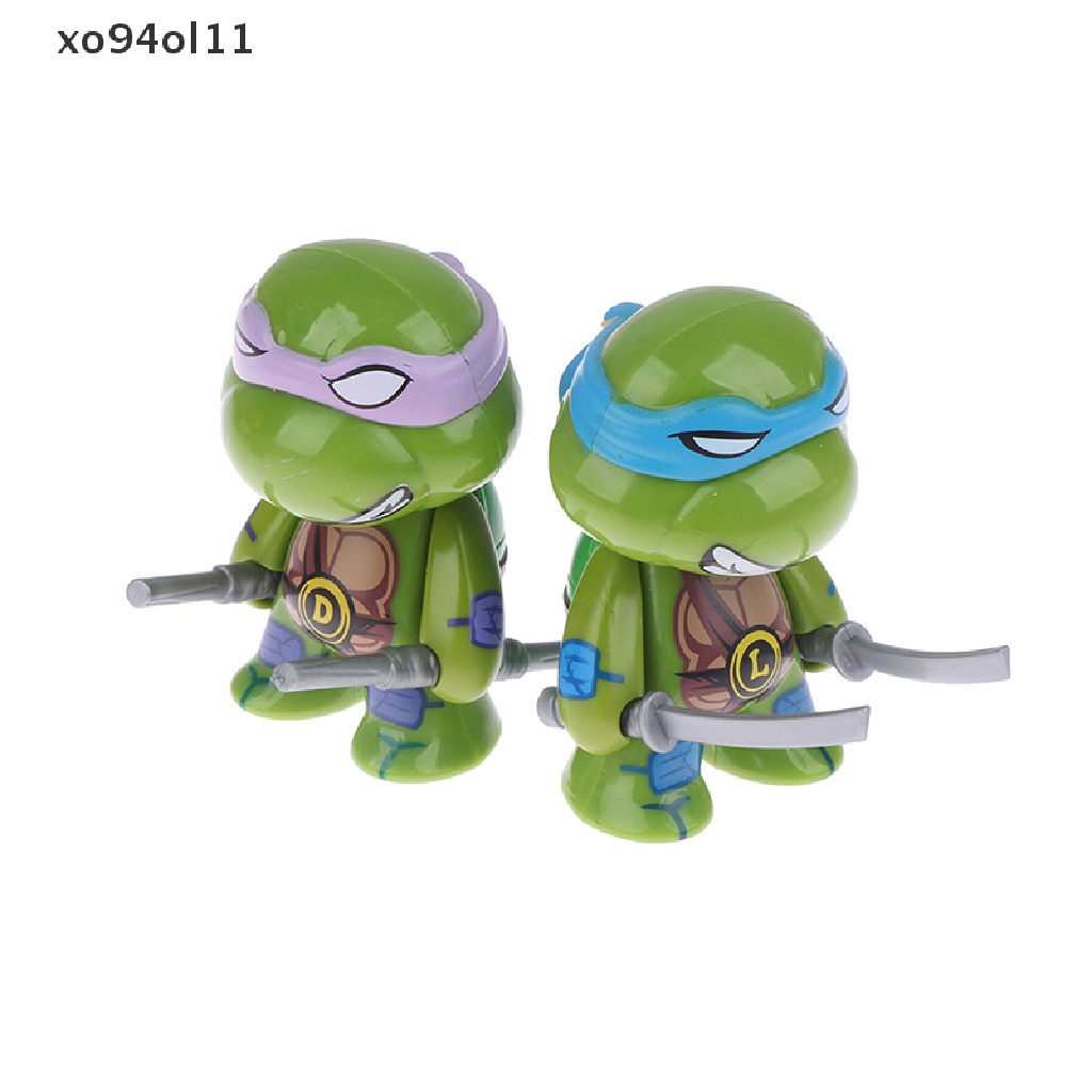 Xo 4Pcs Remaja Mutan Ninja Turtles Boneka Tokoh Anime Lucu Model Desktop Hiasan Mobil Dekorasi Rumah Mainan Anak Rumah Boneka Boneka Ornamen Lanskap Mikro Hiasan Kue OL