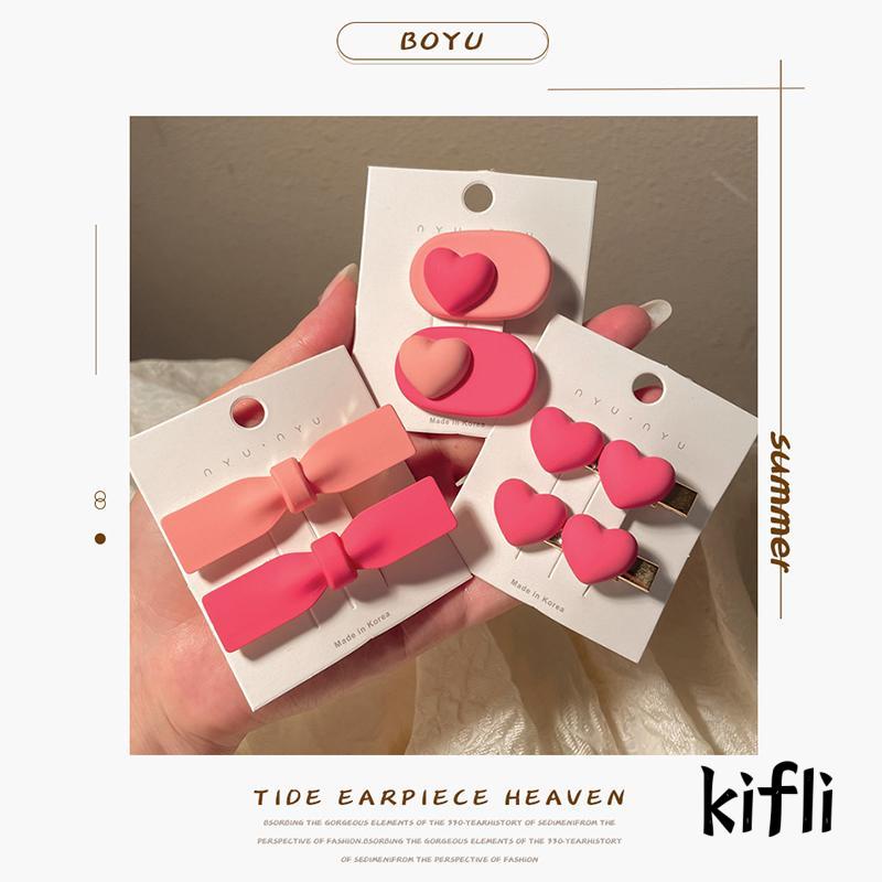 [KD] Jepit Duckbill Samping Hair Clip Side Clip Hiasan Kepala Hati Cewek Bow