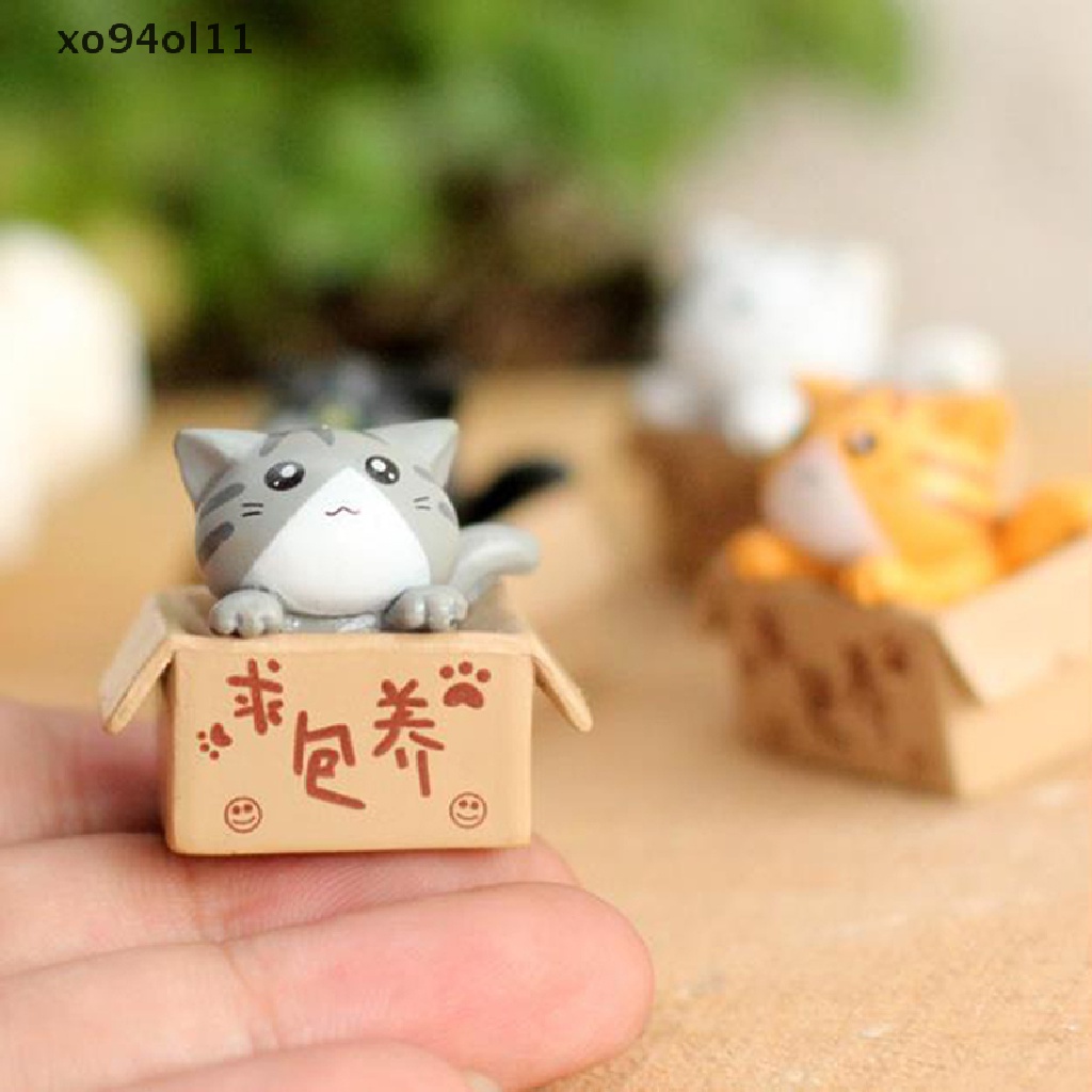 Xo 1PC/Set Lucu Mini Taman kitten Ornamen Kucing Miniatur Patung Dekorasi Kamar Rumah OL