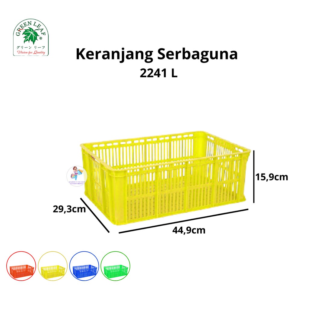 Keranjang Industri Container Box Serbaguna 2241 L Green Leaf