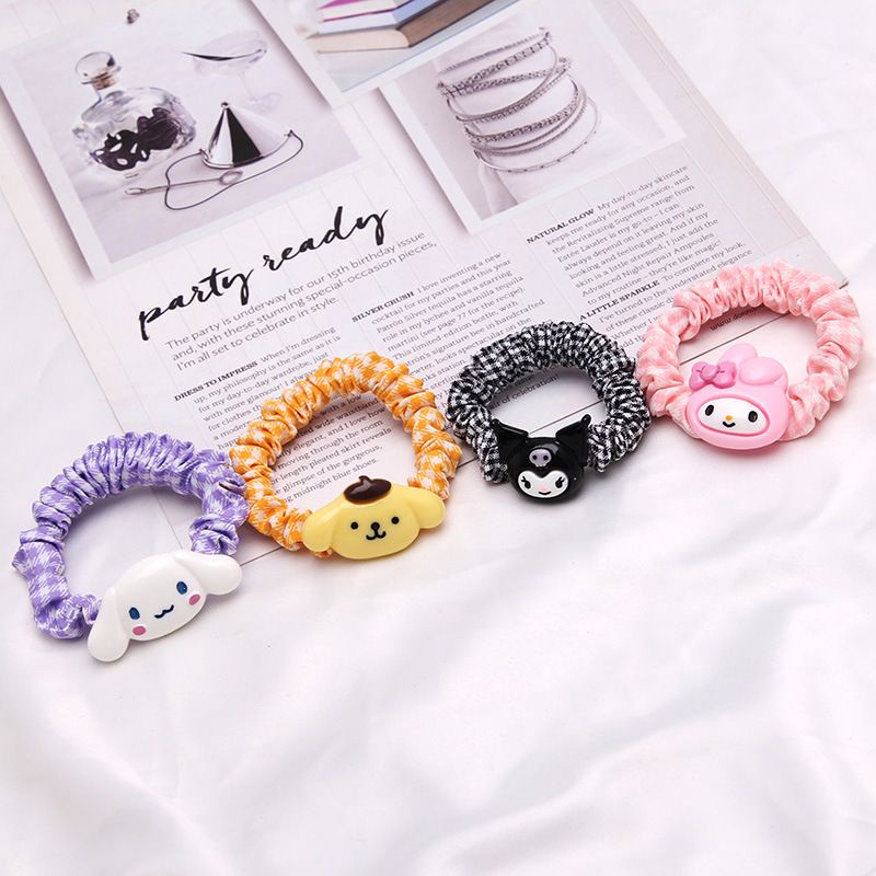 PGC IKAT RAMBUT PITA SCRUNCHIE ALA KOREA MELODY KITTY KUROMI AKSESORIS RAMBUT WANITA SANRIO