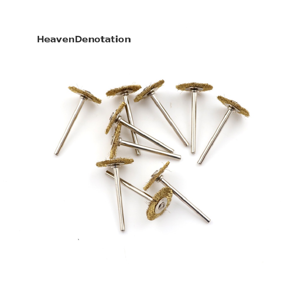 [HeavenDenotation] 10pcs 22MM Brass Wire Wheel Brushes Alat Poles Untuk Die Grinder Power Rotary HDV