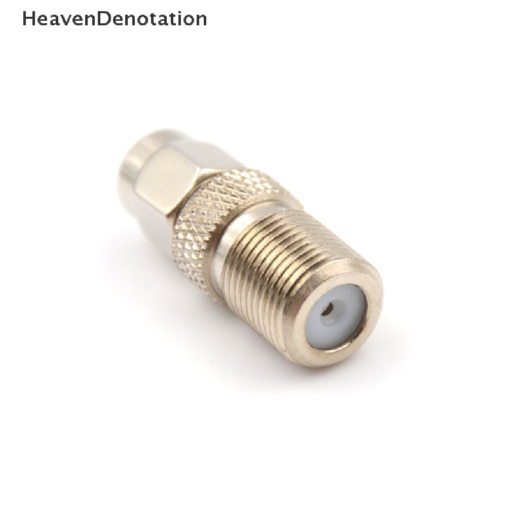 [HeavenDenotation] Konektor Adaptor Coaxial Plug Female to SMA Tipe F Silver Tone HDV