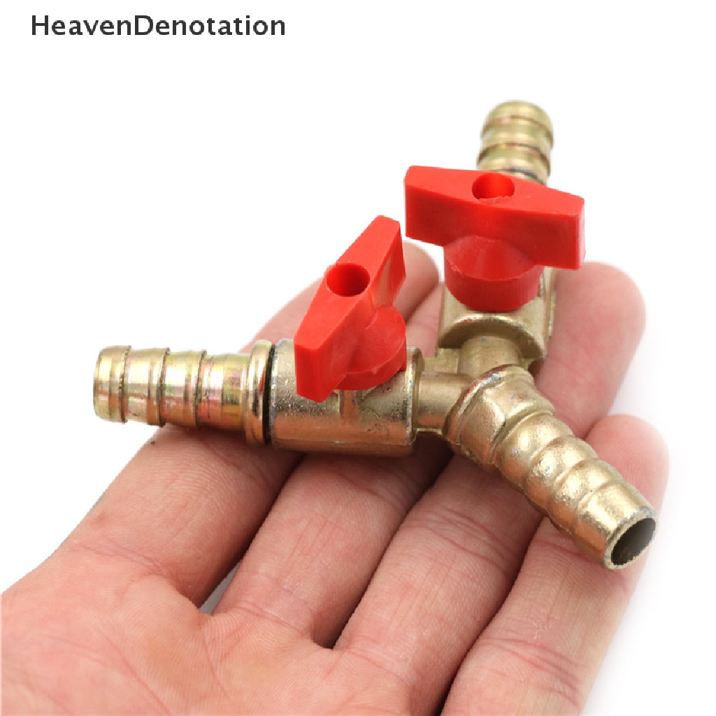 [HeavenDenotation] Ball Valve Y Shut off Kuningan 3arah Tee 3per8 &quot;10mm Barb Fuel Gas Oil/Valve Clamp  Konektor Tee gas Kuningan Tipe Y Pipa gas ball valve switch Kaos 3arah Y Tutup o