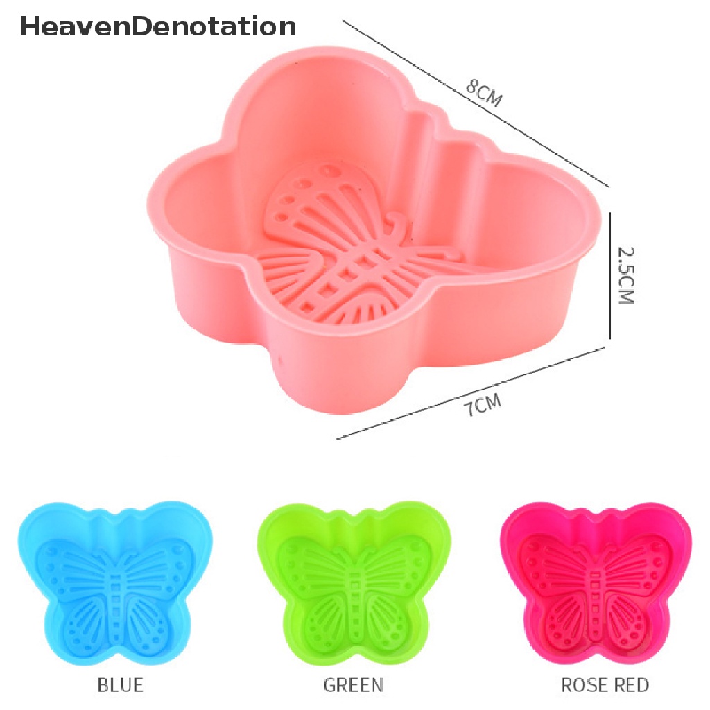 [HeavenDenotation] 4pcs Cetakan Silikon Bentuk Kupu-Kupu Cetakan Cupcake Baking PJelly Egg Tart Mold HDV