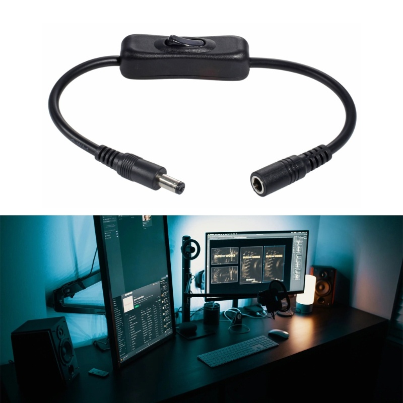 Cre DC5525/5521Kabel Adaptor Male to Female Power On Off Switches Kabel Untuk Mesin Absensi Kamera Keamanan CCTV LED