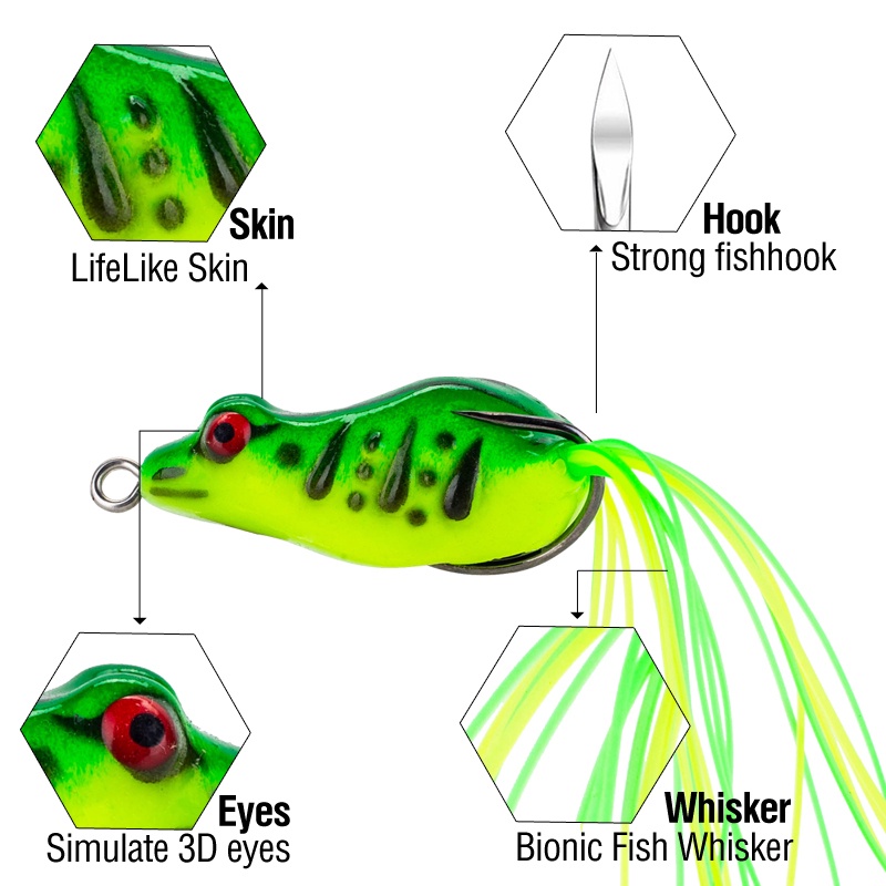 4cm/6.5g Topwater Soft Frog Toman Fishing Casting Lure 6warna Umpan Katak Mini Mengambang 3D Mata Realistis Snakehead Lures Swimbaits Untuk Air Tawar Air Asin