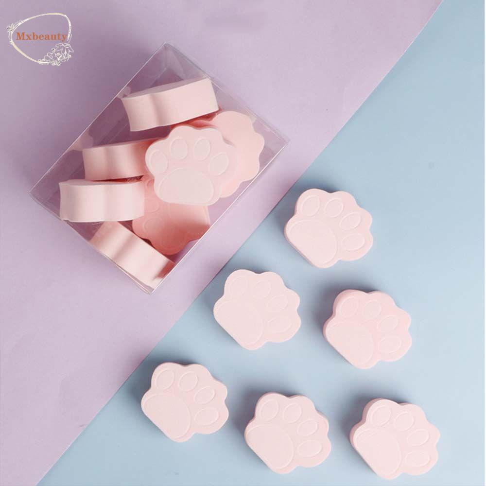 Mxbeauty Powder Puff Dua Sisi Lucu Wanita Bentuk Paw Pink Spons Foundation Kering Dan Basah