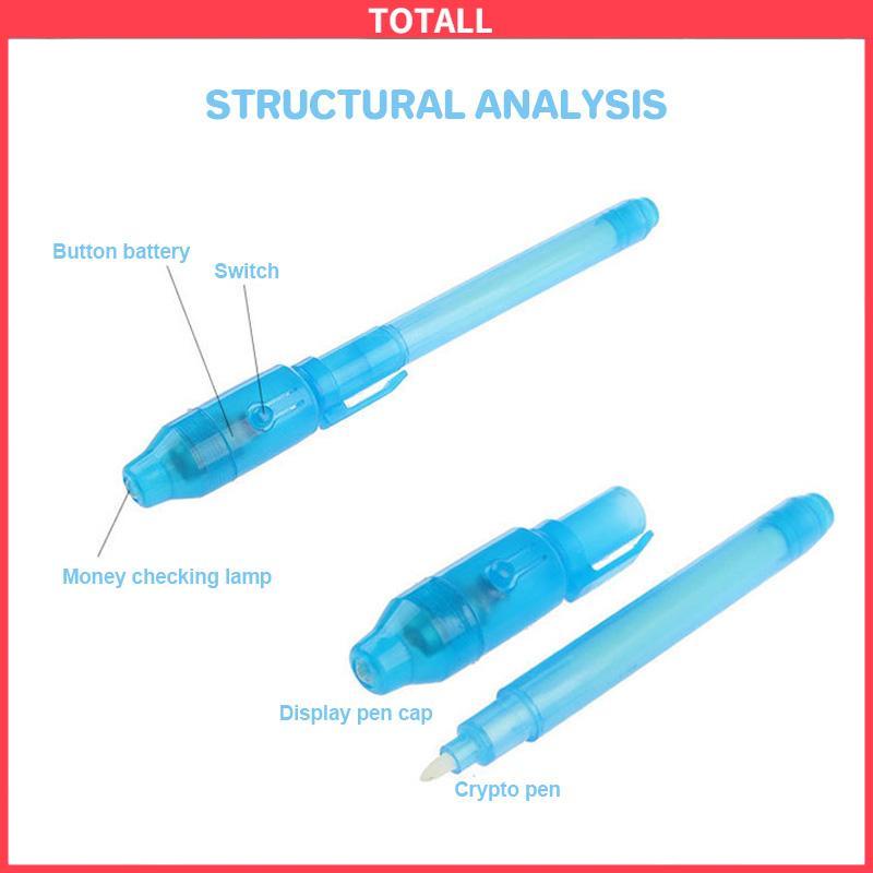 COD Lampu LED Mainan Ajaib Deteksi Uang Kertas Multi-fungsi Pena Lampu Neon Tak Terlihat UV-Totall