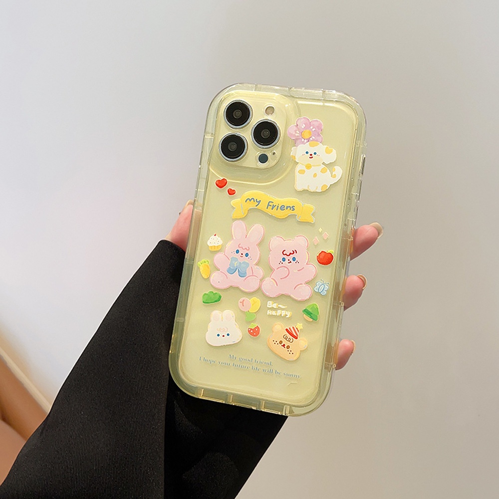 IPHONE Ins Casing Silikon Kartun Kelinci Lucu Untuk Iphone14 11 12 13 PRO MAX Casing Cover Pelindung AT0251