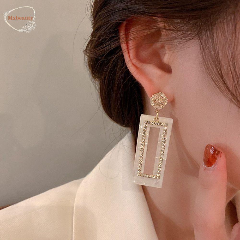 Mxbeauty Anting Persegi Panjang Geometris Desain Rasa Temperamen Fashion Cocok Liontin Earring Perhiasan Telinga Gaya Korea Ear Studs