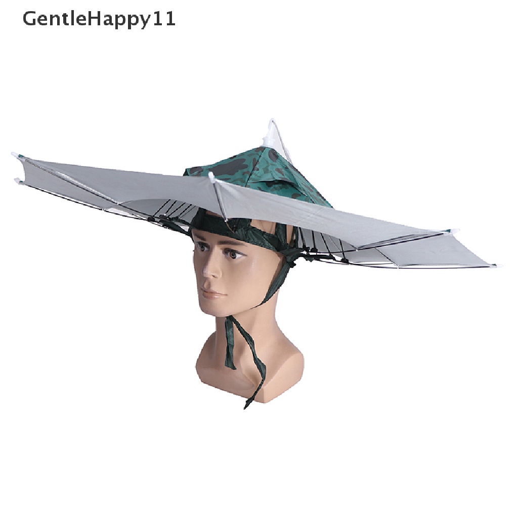 Gentlehappy 1PC Topi Payung Kepala Lipat Perlengkapan Hujan Topi Pancing Hiasan Kepala Umbrella Fishing id