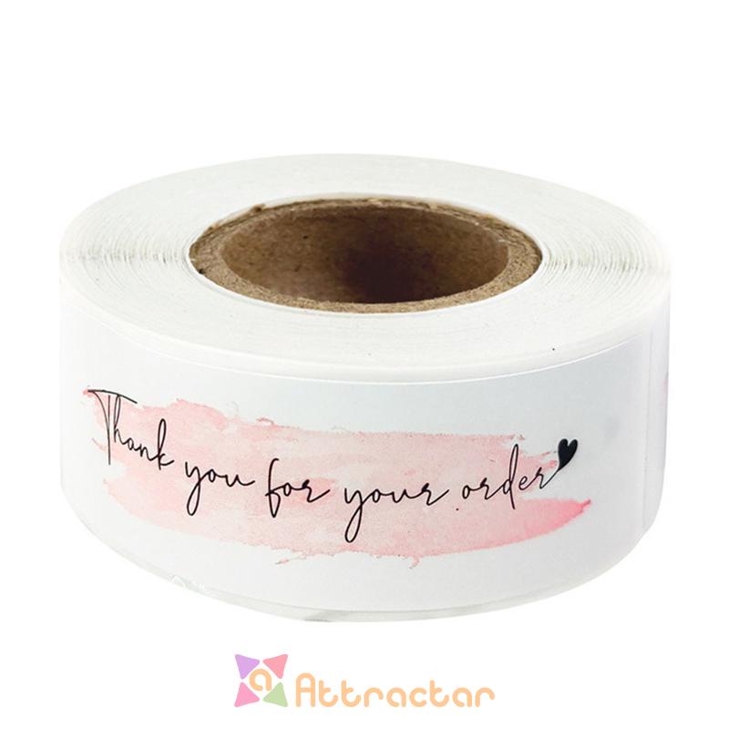 

✨In Stock 1 roll kertas kraft berbentuk persegi panjang stiker thank you-AT