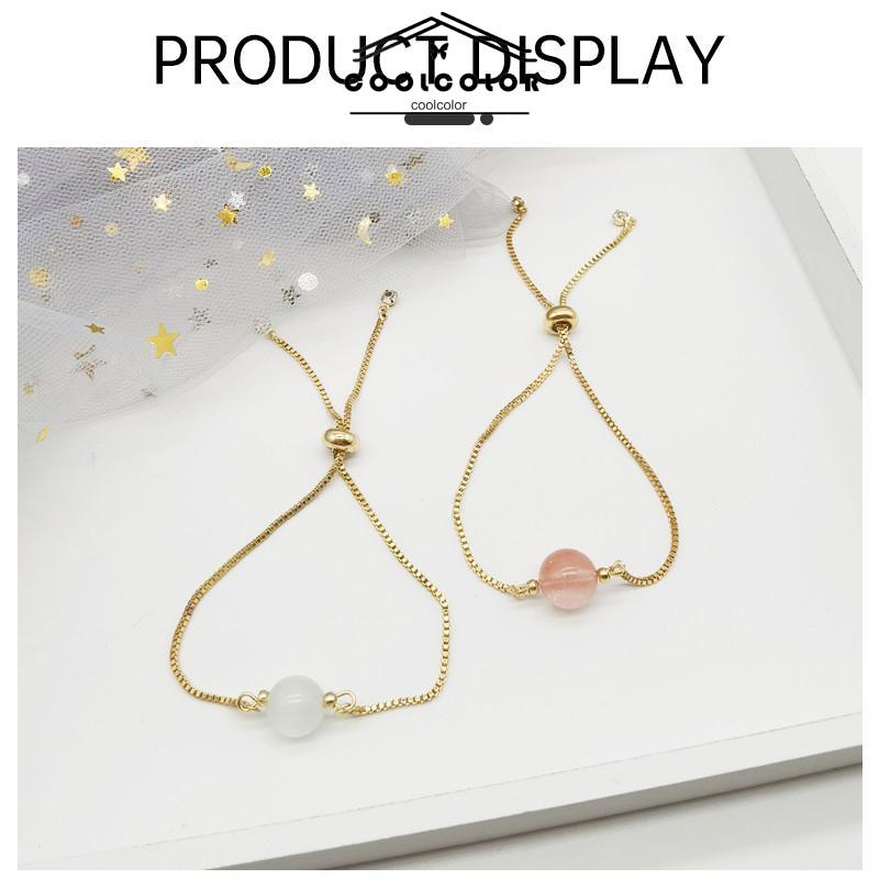 COD❤️Gelang serut titanium mata kucing Korea gelang vintage kristal Prancis Aksesoris- cl