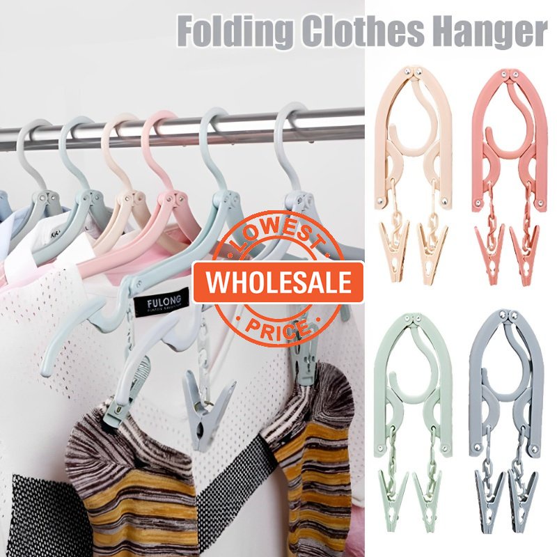 [Harga Grosir] Portabel Perjalanan Rumah Penyimpanan Berdiri Non-slip Tas Tangan Topi Rak Gantung Tahan Angin Handuk Kaus Kaki Pengeringan Penjepit Rak Lipat Gantungan Baju Dengan Klip