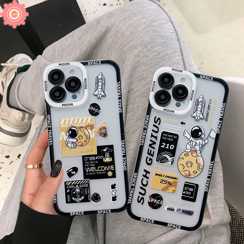 Casing Ponsel Untuk Infinix Note 11 10 12 Pro 12 2023 Smart 4 5 6 Plus Hot 11s 11 10 9 12 Main 12pro Hot 8 10s 11s Nfc 10 Lite 20 12i 20s Merek Trendi NASA Astronot Luar Angkasa Lembut Casing TPU