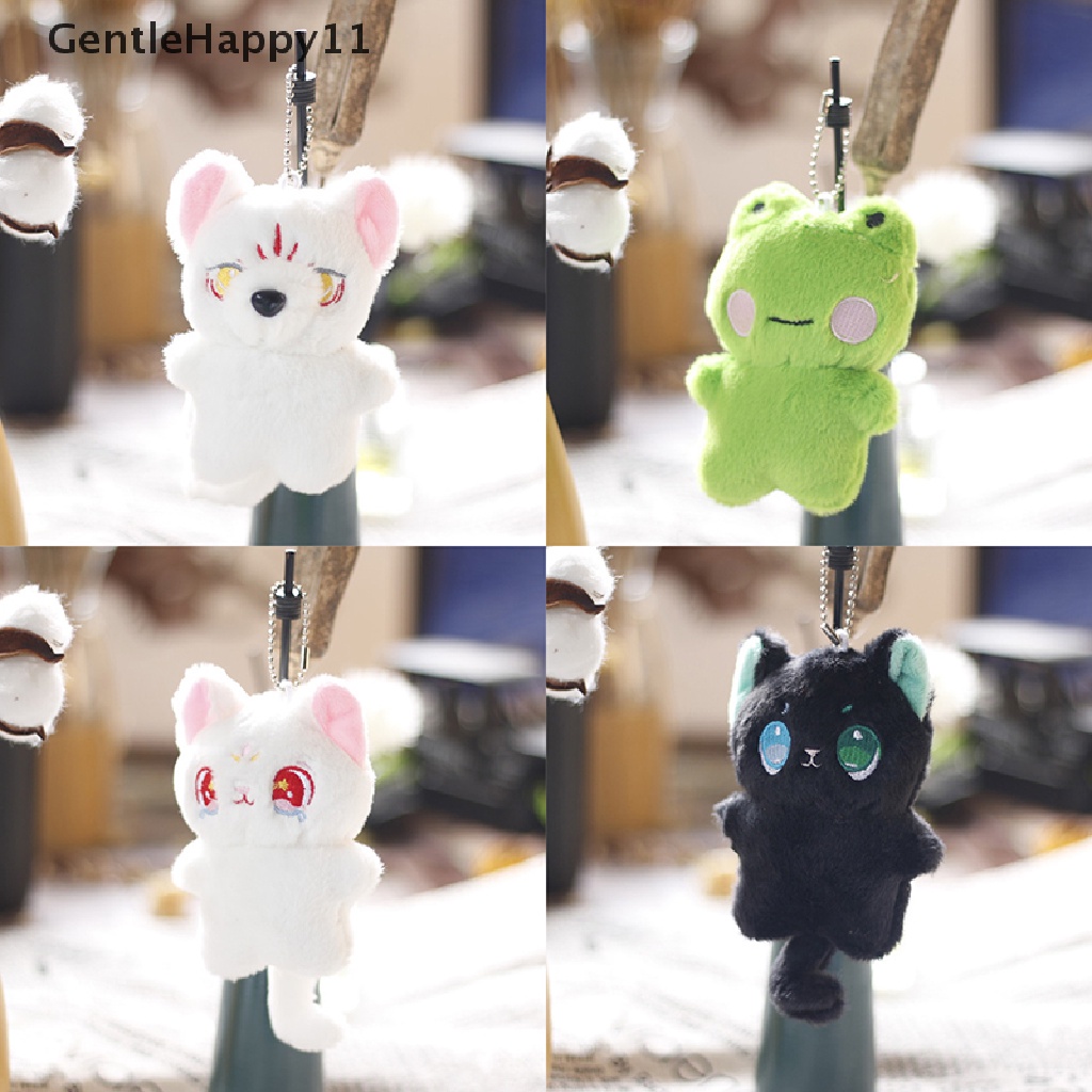 Gentlehappy 1pc Fashion Kartun Lembut Mewah Hewan Lucu Mewah Kodok Gantungan Kunci Boneka Mainan Kucing Beruang id