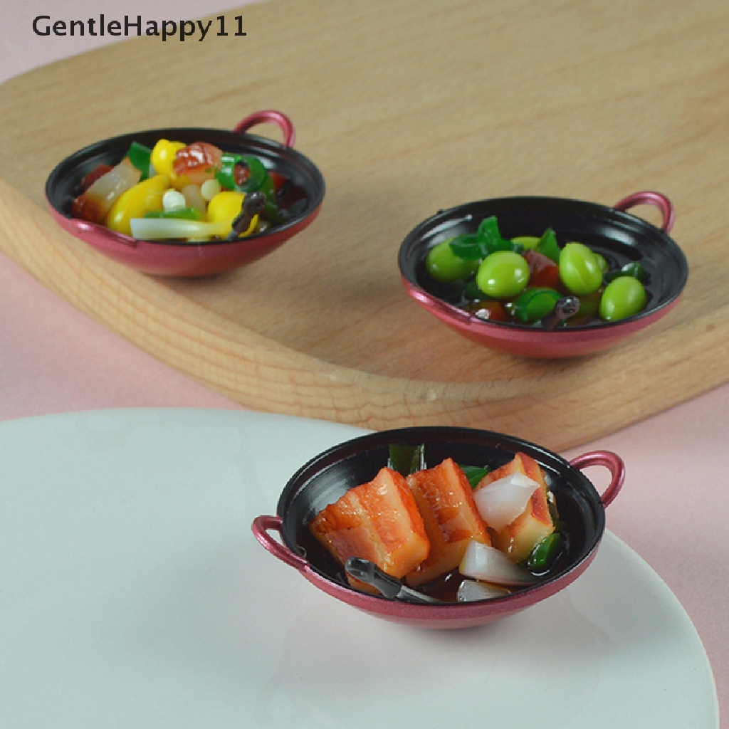 Gentlehappy Rumah Boneka Miniatur DIY Aksesoris Panci Masak Dengan Makanan Peralatan Dapur Model id