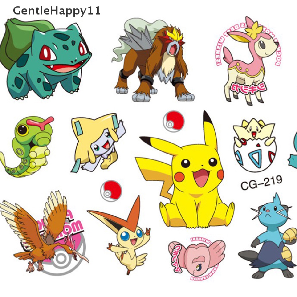 Gentlehappy Anime Pikachu Pokemon Stiker Tato Kartun Stiker Pesta Untuk Anak id