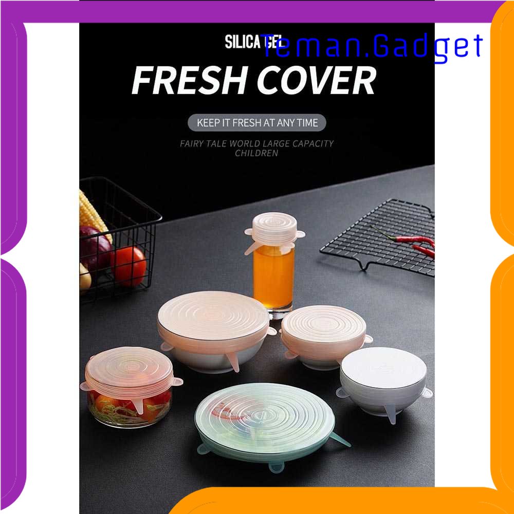 TG - DPR PULISI Silicone Penutup Makanan Stretch Food Cover Lid 6 PCS - G20055