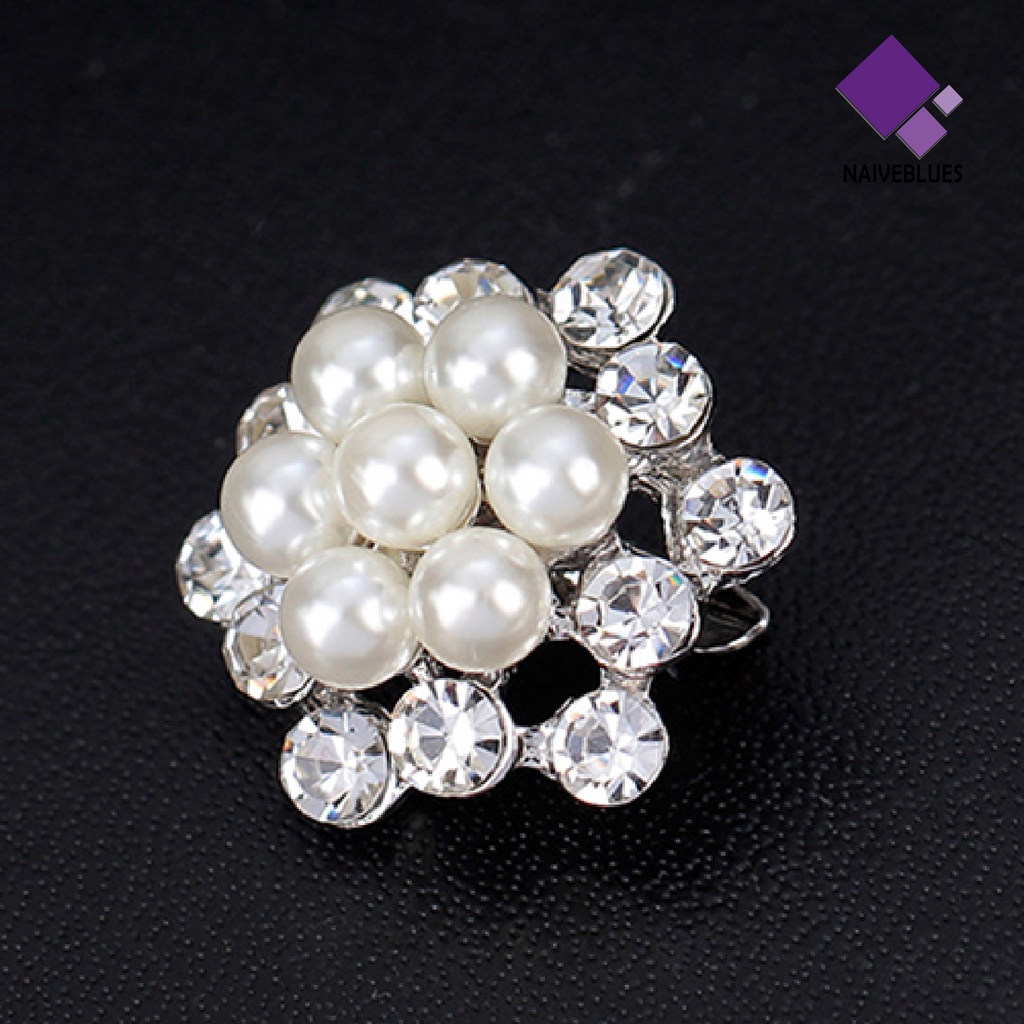 &lt; Naiveblues &gt; Pin Bros Alloy Kristal Bunga Bros Pin Pernikahan