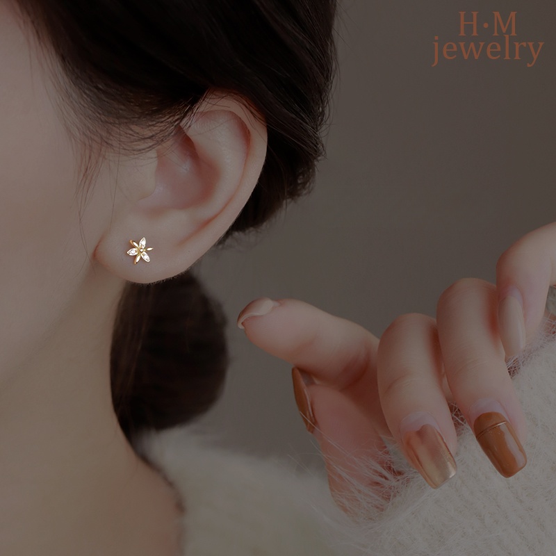 Anting Perak S925 Simple Bermutu Tinggi Asimetris Tidur Tidak Perlu Lepas Baru2023