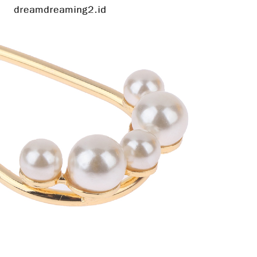 (dream) Stik Rambut Mutiara Logam Fashion Untuk Wanita Shell Hair Clip Pins Bentuk U Hairclip//