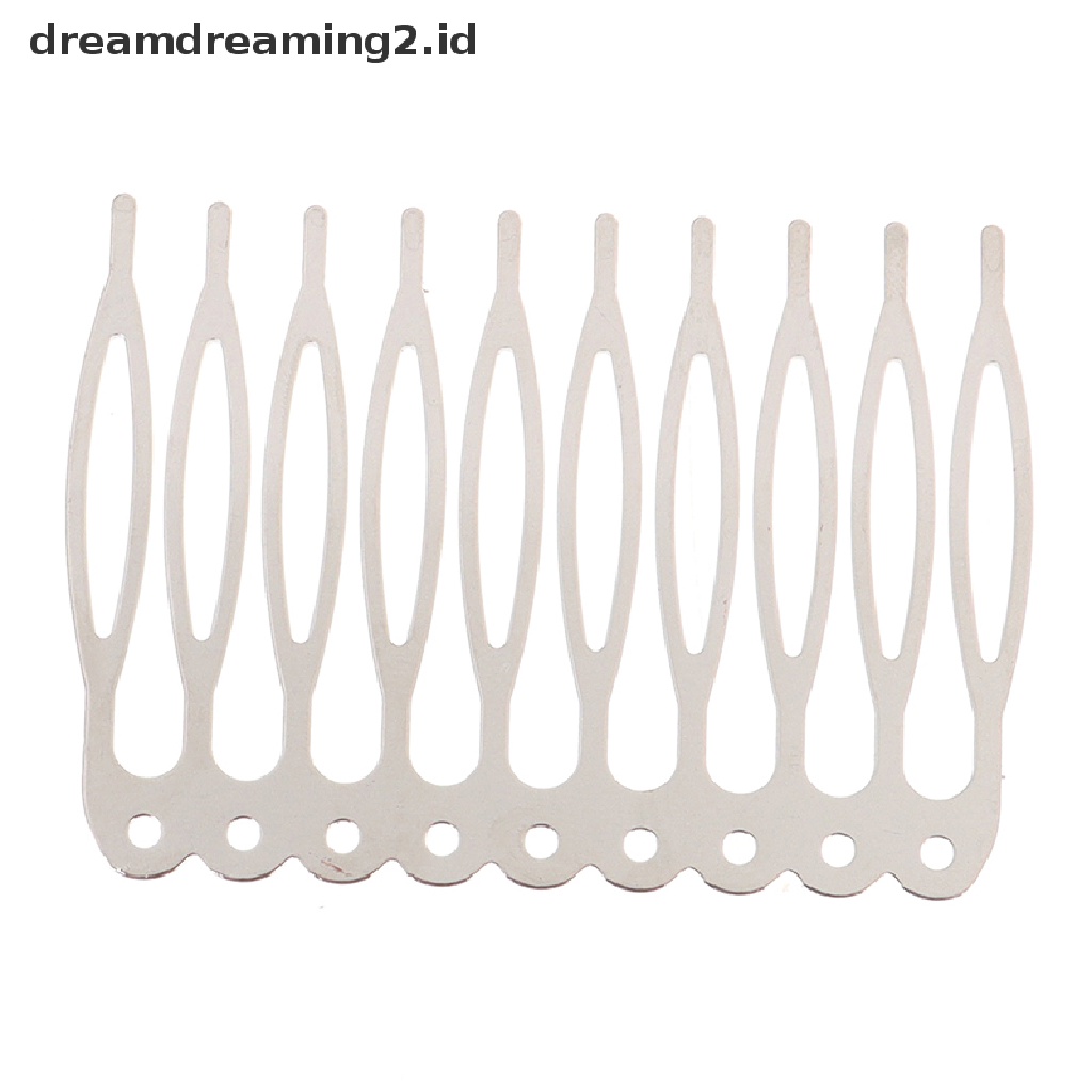 (dream) 10pcs 5per10gigi Sisir Rambut Logam Hair Clip Bentuk Cakar Jepit Rambut DIY Perlengkapan Rambut//