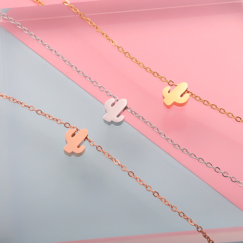 8004 Kalung kaktus titanium stainless steel 316L berkualitas import anti karat bisa bayar di tempat