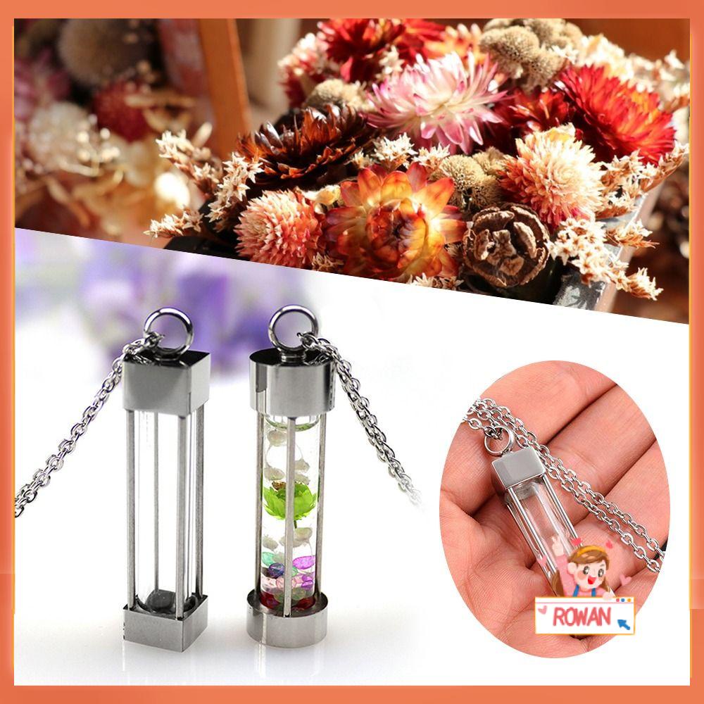 R-flower Wishing Bottle Necklace Unisex Transparan Kenang Kenangan Essential Oil