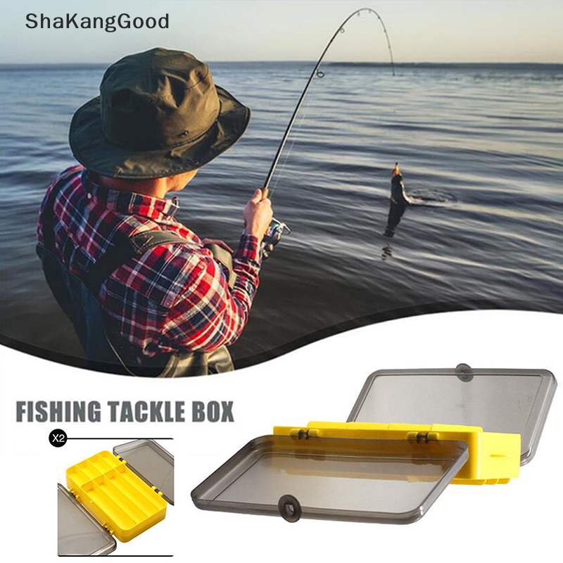 Skid Portable Anti Air Dua Sisi Fishing Tackle Box Tempat Penyimpanan Pemikat Pancing SKK
