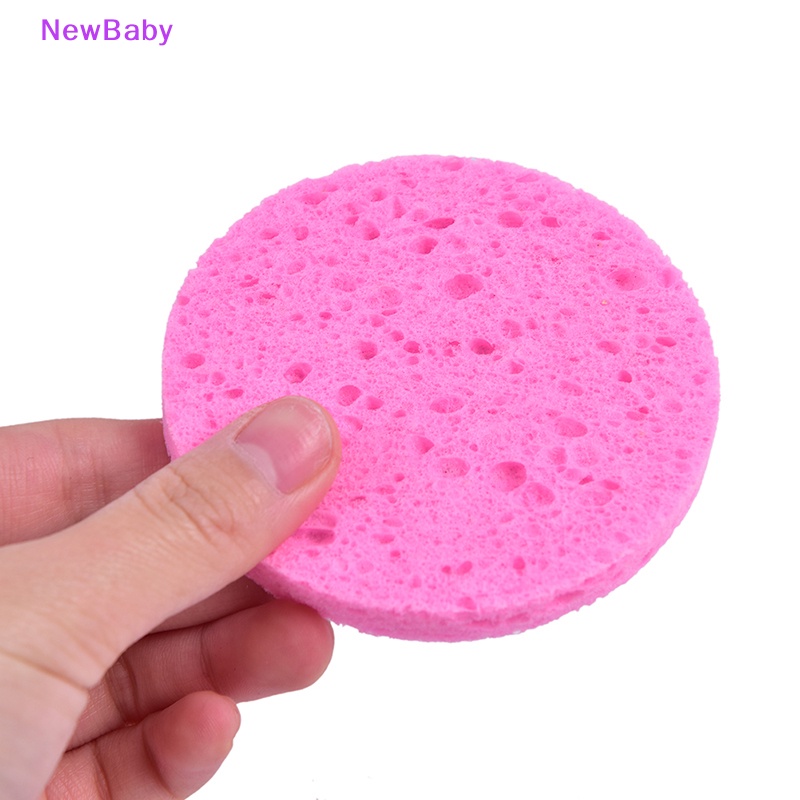 Newbaby Serat Tanaman Alami Cuci Muka Pembersih Spons Bulat Alat Makeup Kecantikan Pink ID