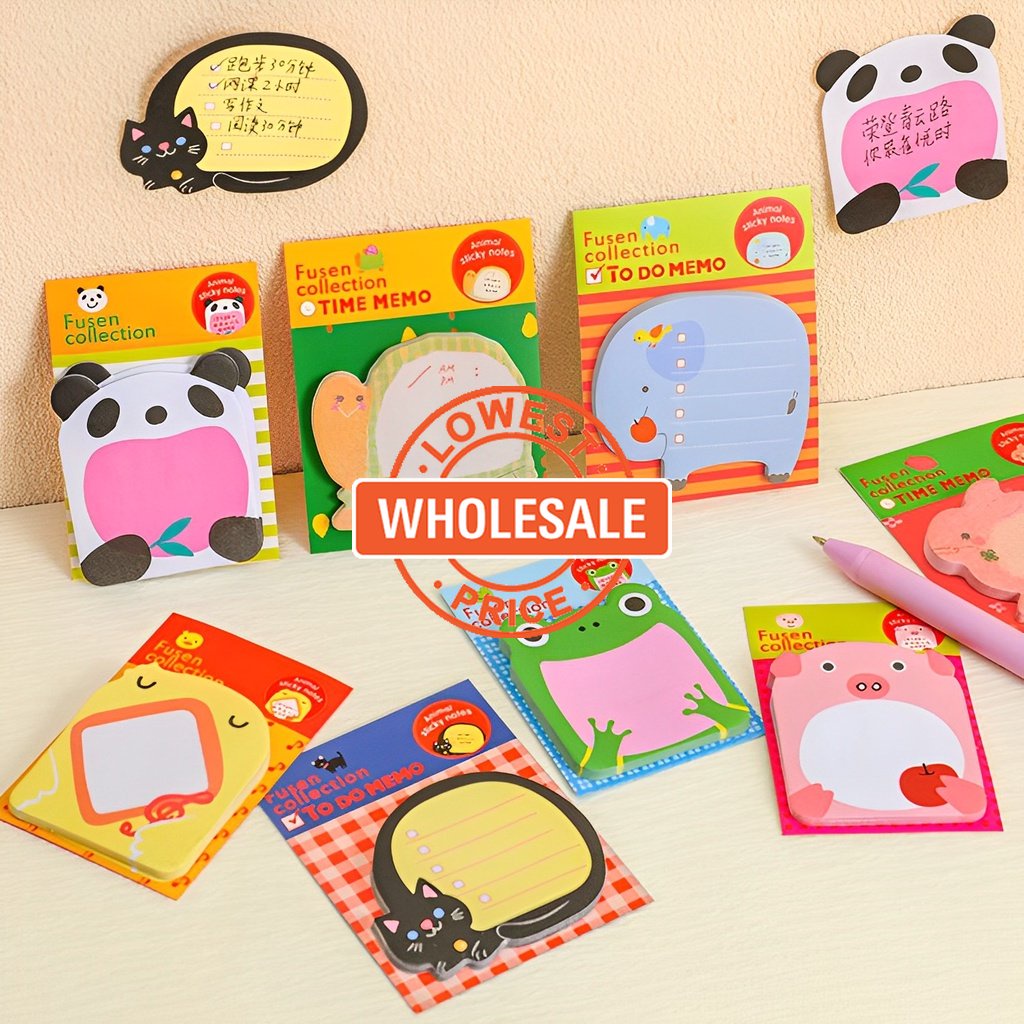 [Harga Grosir] 20lembar/Pcs Notepad Kartun Hewan Lucu Kreatif/Nota Memo Sticky/Daily Plan Clock-in Sticker/Alat Tulis Siswa Perlengkapan Kantor