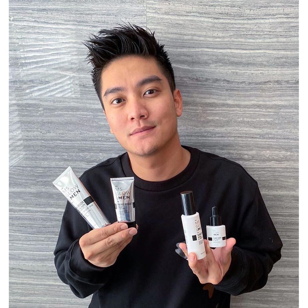 MSGLOW MEN / MS GLOW FOR MEN / PAKET BASIC MS GLOW MEN FACIAL WASH BRIGHT CREAM SERUM MS GLOW MEN me