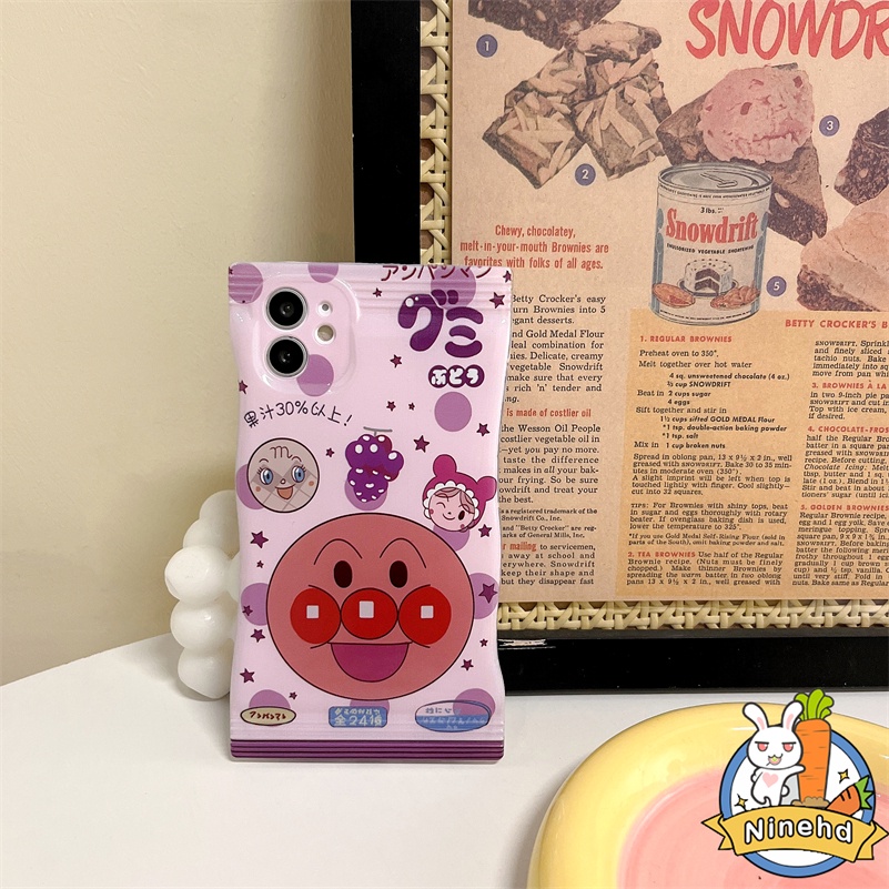 IPHONE Casing Kompatibel Untuk Iphone14 13 12 11 Pro Max X Xr Xs Max8 7 6 6s Plus SE 2020 Roti Lucu Superman Rasa Anggur Gaya Casing Ponsel Bemper Kubus Lurus Lembut Cover Pelindung Lensa