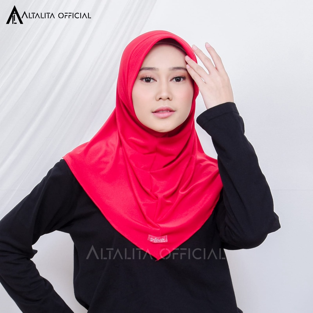 Altalita - Hijab Bergo Sport Instan pet Bahan Jersey Spandek Premium Polos Cocok Untuk Sekolah Olahraga dan Sehari-Hari