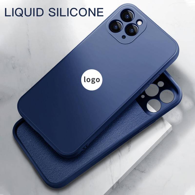 IPHONE Untuk Iphone11 12 13 14 Pro Max Mini Original Silikon Cair Square Phone Case Mewah Shockproof Soft Cover