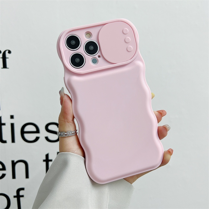 IPHONE Cover Silikon TPU Cocok Untuk Iphone14 13 12 11 Pro X XS Max XR 7 8 14 Plus Lensa Pelindung Jendela Sliding Soft Case