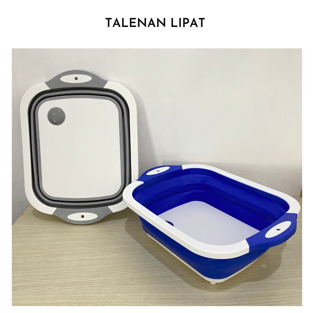 Talenan Lipat + Baskom 2 In 1 Serbaguna / Tatakan Alas Potong Bahan Masakan / Tempat Cuci Sayur