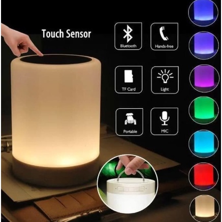 Speaker Bluetooth dengan Lampu Tidur -  Night Lamp Smart Touch / Lampu Pintar Cold Warm Light