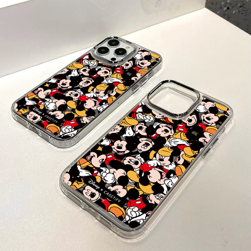 Pola Mickey Cocok Untuk iPhone 14 Pro Max Casing Ponsel iPhone Cermin Casing Ponsel Kuat Kamera Perlindungan Tahan Guncangan Kompatibel Dengan Iphone13 13pro 13prm iPhone 11 7Plus 8Plus Xr XS 12 Pro Max Casing Ponsel